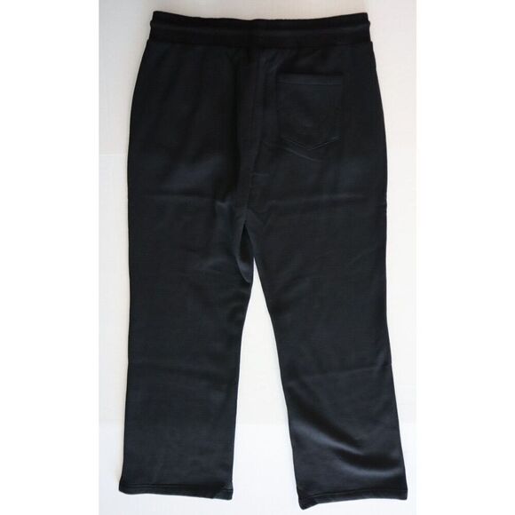 True Religion WMN Sz L Black Metallic Wing Horseshoe Straight Leg Sweatpants - Picture 2 of 14